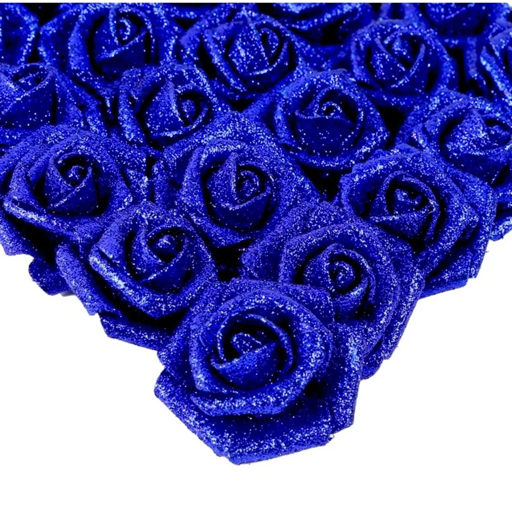 💎$1💎 Royal Blue Glittery Sparkly Enchanting Roses Bendable Workable